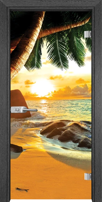 Стъклена врата Gama Print 13-14, Сив кестен