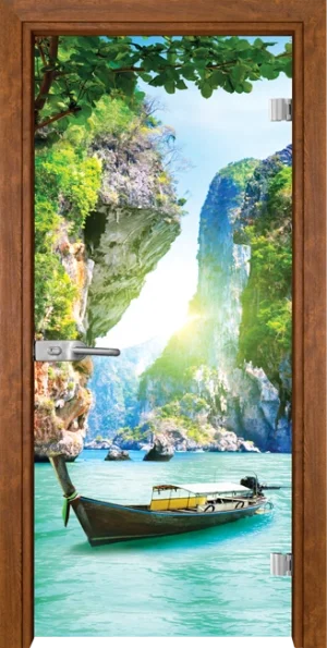 Стъклена врата Gama Print 13-15, Златен дъб