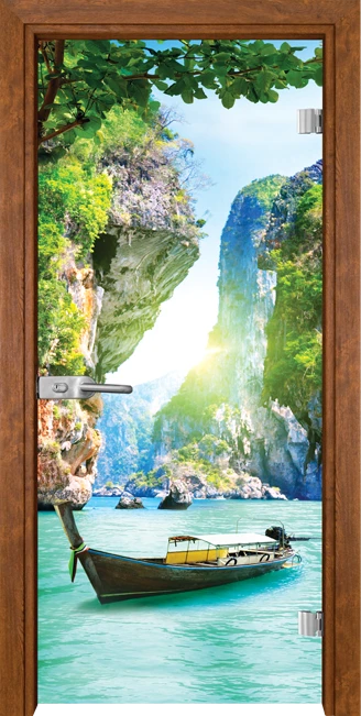 Стъклена врата Gama Print 13-15, Златен дъб